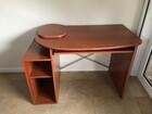 Photo of free Timber computer desk with small shelves and keyboard tray - Macquarie #1