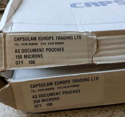 Photo of free Laminating Pouches A3 (Tasburgh NR15) #1