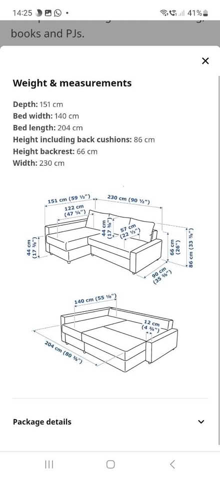 Photo of free Ikea L shaped sofa bed with storage (brill HP18) #1