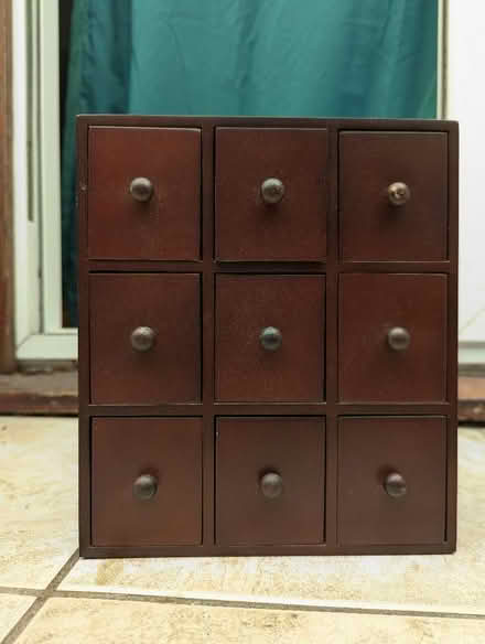 Photo of free Set Of Dark Wood Mini Drawers Apothecary Style (CT15) #3