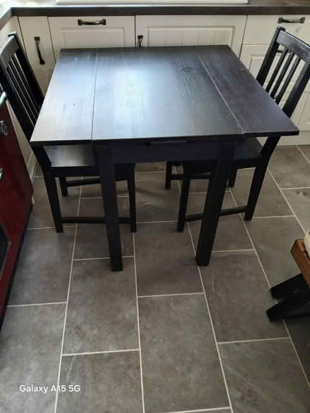 Photo of free Black Table and 2 Chairs (SO22 6ED) #1