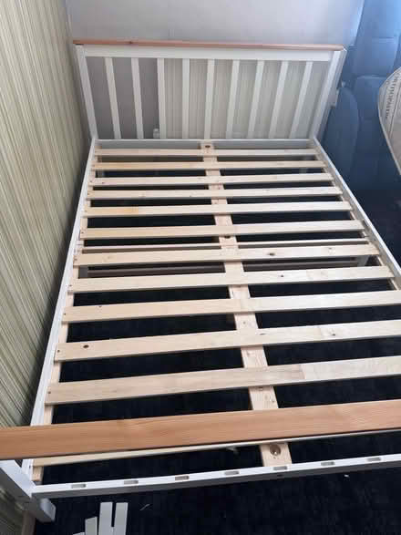 Photo of free White wooden double bed base (Heath End WS3) #1