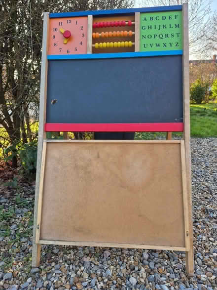 Photo of free Large child toy easel with whiteboard & blackboard & clock (Wokingham RG40) #1
