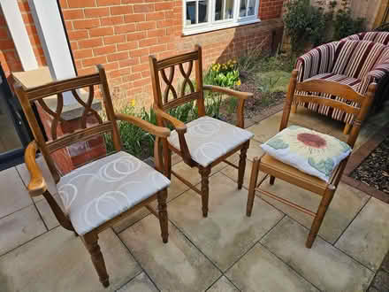 Photo of free 3 wooden chairs (Bengeo SG14) #1