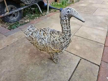 Photo of free Silver sprayed wicker duck ornament (Bengeo SG14) #1