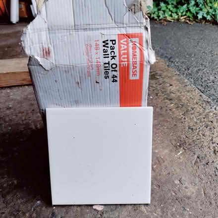 Photo of free White glazed tiles - 6"square - box of 40 (Felton NE65) #2