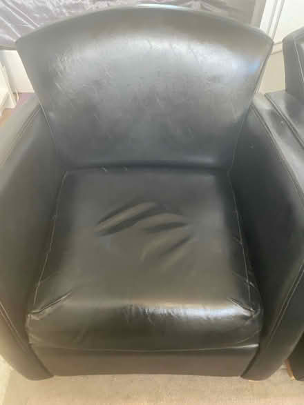 Photo of free Black Faux Leather Armchair (1) (Bowie) #1