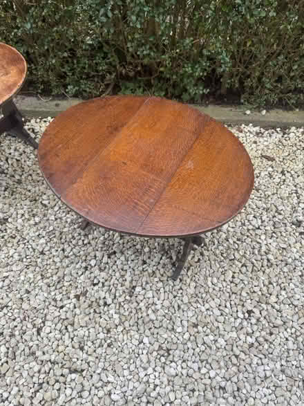 Photo of free Two wooden side tables (S35 high green) #4