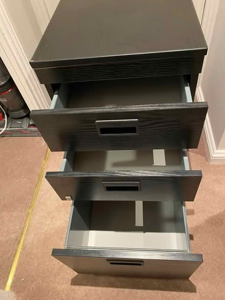 Photo of free Black 3 drawer filing cabinet (Hellesdon NR6) #1