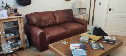 Photo of free Leather Sofa and arm chair (Hastings TN38) #2