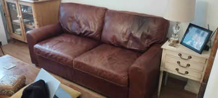 Photo of free Leather Sofa and arm chair (Hastings TN38) #1