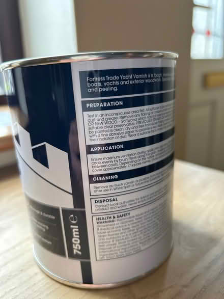 Photo of free Full can of clear yacht varnish (Kilkenny city) #3
