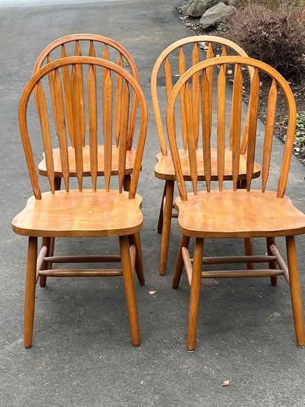 Photo of free Four (4) Wooden Chairs (Bothell area. Can meetup.) #3