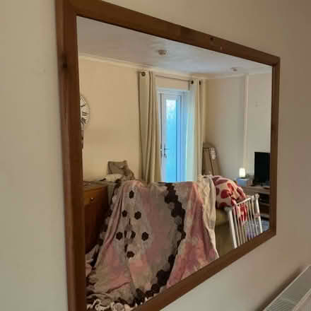 Photo of free Large wood framed mirror (Four Crosses, SY22) #1