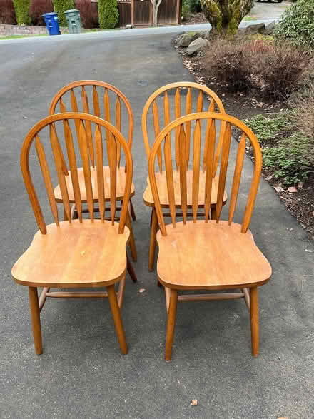 Photo of free Four (4) Wooden Chairs (Bothell area. Can meetup.) #1