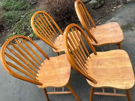 Photo of free Four (4) Wooden Chairs (Bothell area. Can meetup.) #2