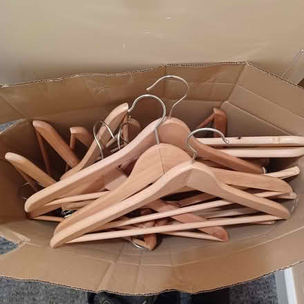 Photo of free Wooden coat hangers (HP10 Flackwell Heath) #1