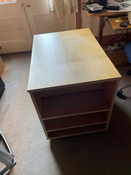 Photo of free Solid wooden table on castors (Loughborough LE11) #2