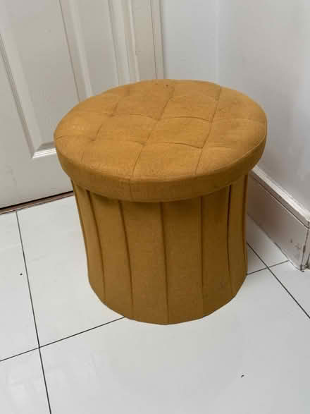 Photo of free Mustard footstool (Streatham Common) #4