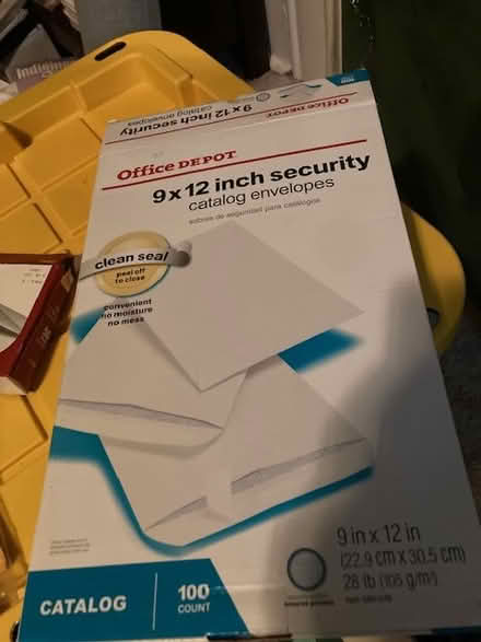 Photo of free 90 white 9x12 security envelopes (Central Seattle) #1