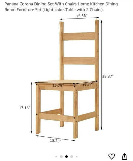 Photo of free Light wood table and 2 chairs (Sanderstead CR2) #3