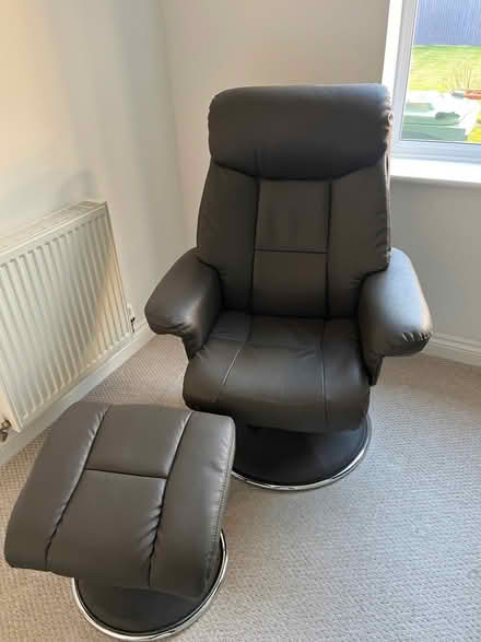 Photo of free Swivel Recliner chair with matching foot stool (Presteigne LD8) #1