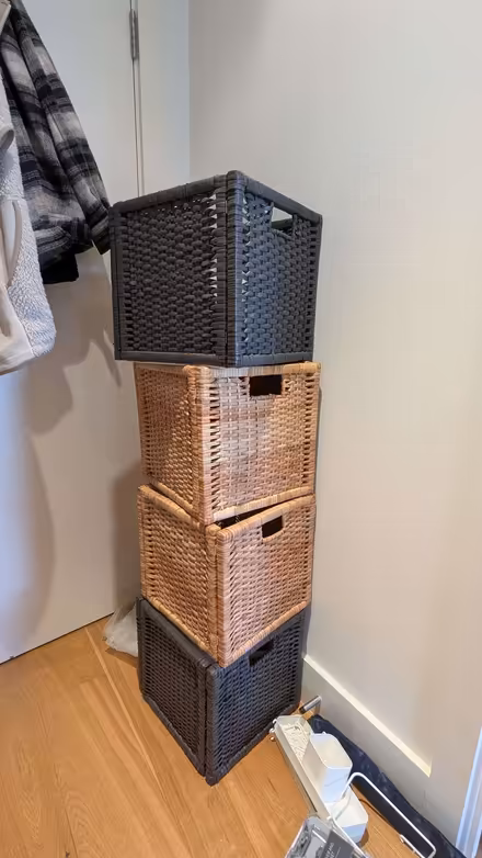 Photo of free Ikea BRANÀˆS Basket Dark Grey and Rattan (Finsbury Park N7) #1
