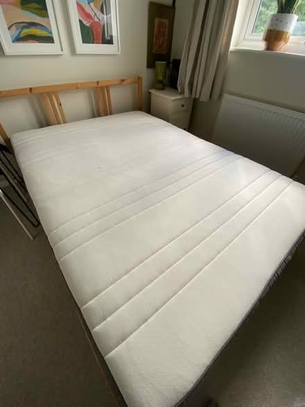 Photo of free Wooden Ikea standard double bed (Frimley Green) #1