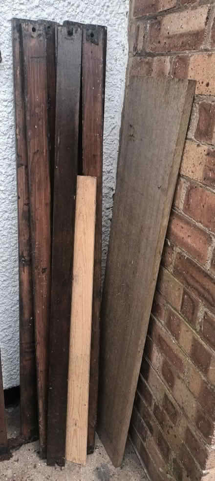 Photo of free Several bench slats and wood (Carlton) #1