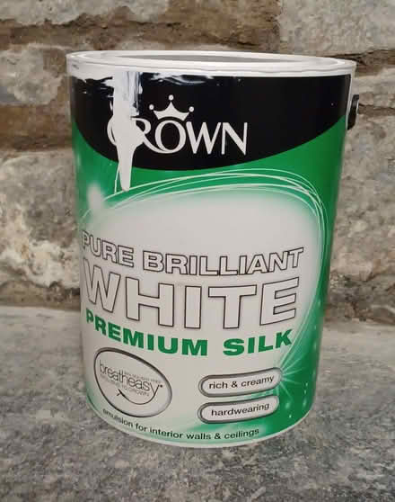 Photo of free Crown Brilliant White Silk Emulsion - 1.5 litres approx. (Primrose LA1) #1