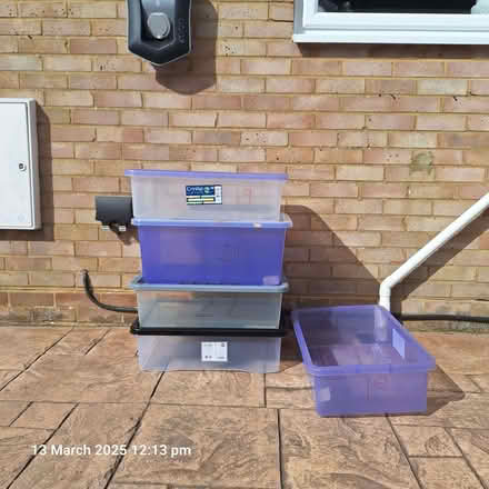 Photo of free Plastic Storage Boxes with Lids (2) (Langdown SO45) #1