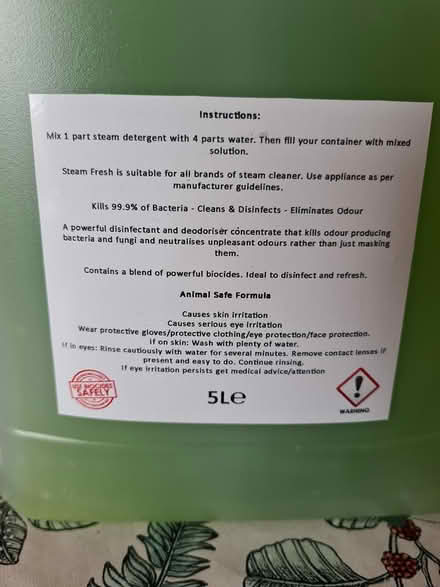 Photo of free Steam cleaner additive (BS5) #2