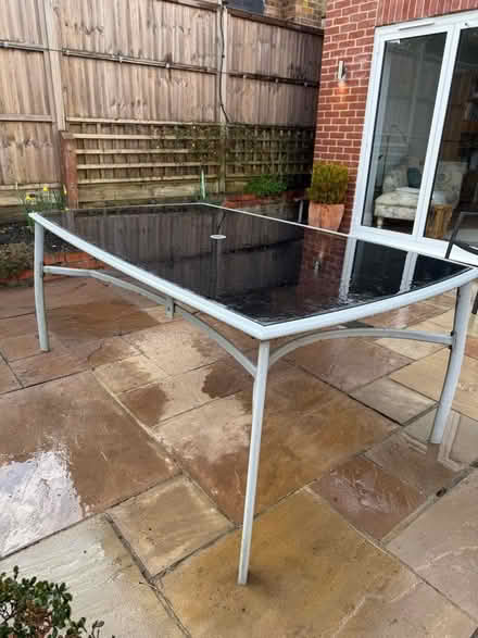 Photo of free Large glass topped garden table (Warlingham CR6) #1