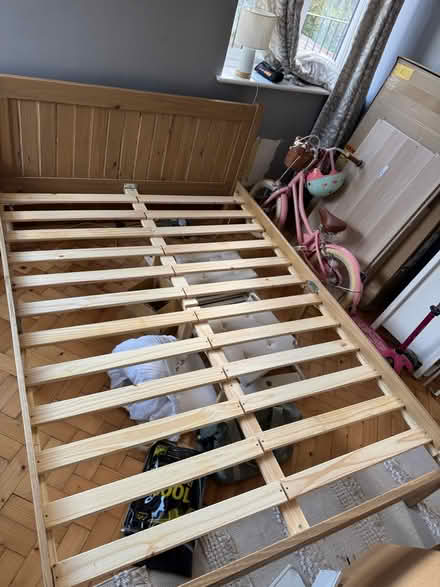 Photo of free Birlea pine double bed frame (Purley CR8) #1