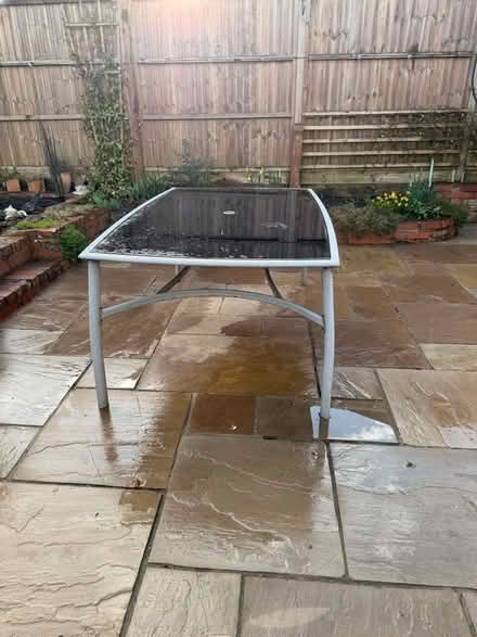 Photo of free Large glass topped garden table (Warlingham CR6) #2