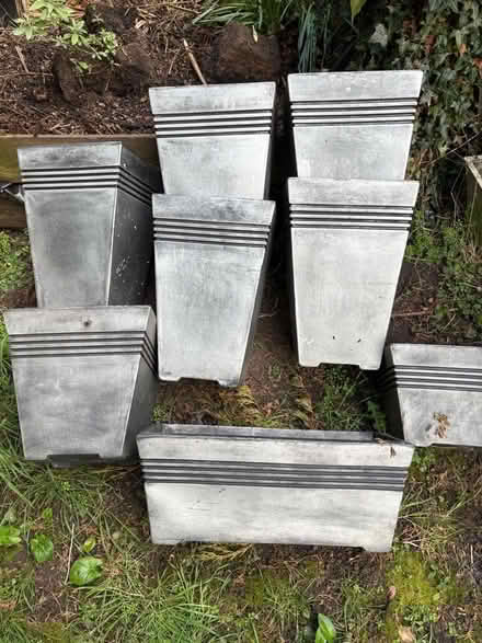 Photo of free Outdoor Plant Tubs silver/grey (Ockbrook DE72) #2
