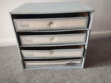 Photo of free Cardboard filing cube, with drawers (Baldock SG7) #1