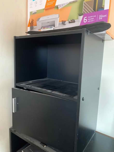 Photo of free Black Side table (for desk) (Windsor Quay, Cardiff CF11) #1