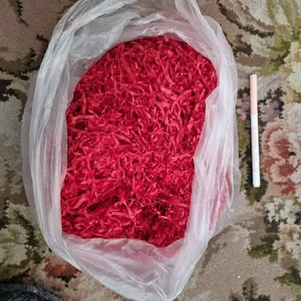 Photo of free Small bag of red shredded tissue paper (Hanworth TW13) #1