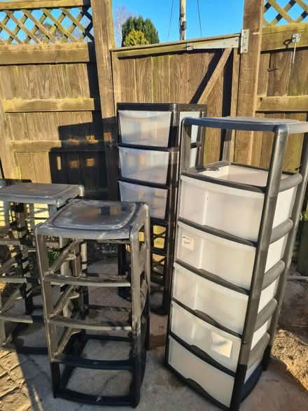 Photo of free Plastic shelf units various (EX13) #2