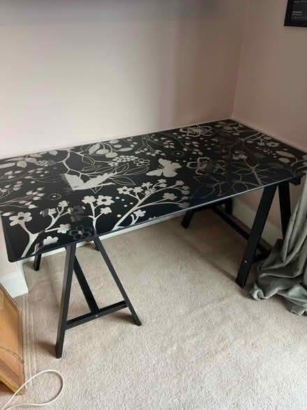 Photo of free Glass topped IKEA desk/table (Teddington TW11) #1