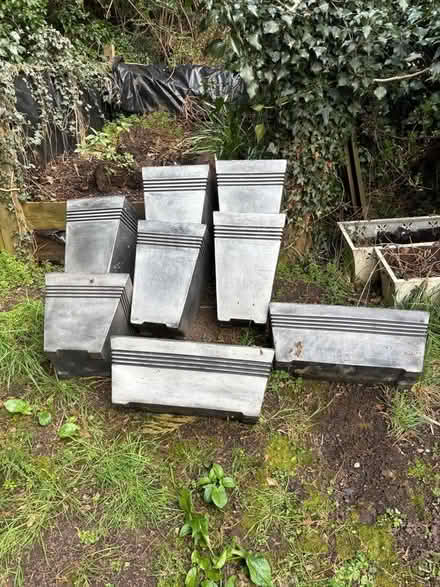 Photo of free Outdoor Plant Tubs silver/grey (Ockbrook DE72) #1