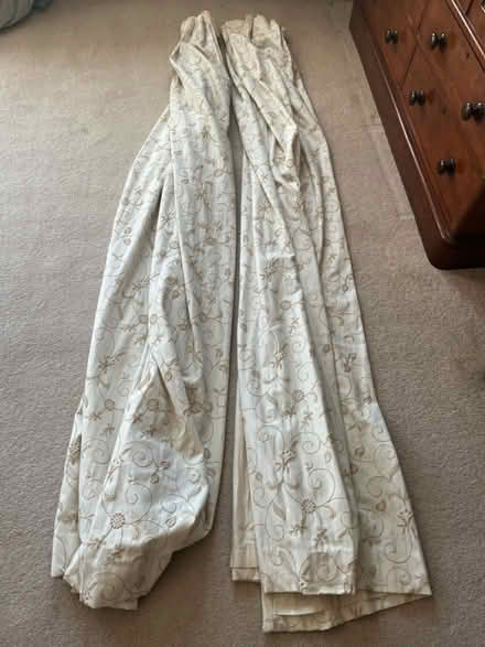Photo of free Pair of cream curtains (Teddington TW11) #1