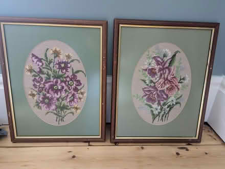 Photo of free 2 needlepoint framed pictures (Rowlands Gill NE39) #1