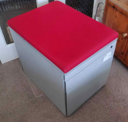 Photo of free Sit-on filing cabinet with 3 drawers, one castor broken (Woodlands TW7) #2