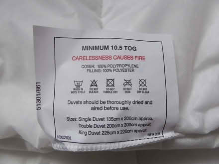 Photo of free Single 10.5 tog Duvet (Birchwood LN6) #2