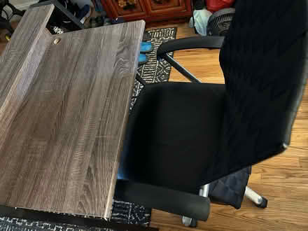 Photo of free Desk, office chair, and lamp set (Bloomingdale) #1