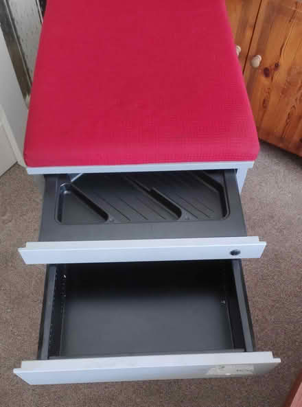 Photo of free Sit-on filing cabinet with 3 drawers, one castor broken (Woodlands TW7) #4