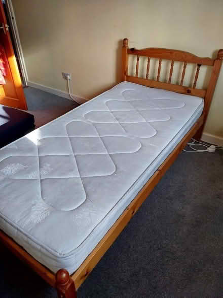 Photo of free Single bed frame and mattress (Stainton CA11) #1