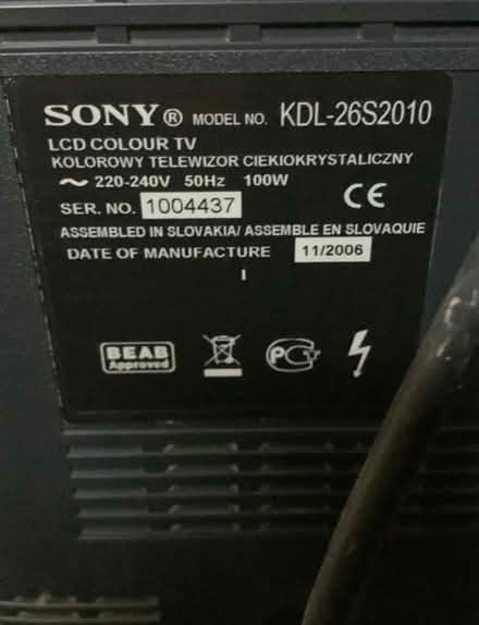 Photo of free Sony 26” tv, separate dvd player both with remotes (Whitemans Green RH17) #2